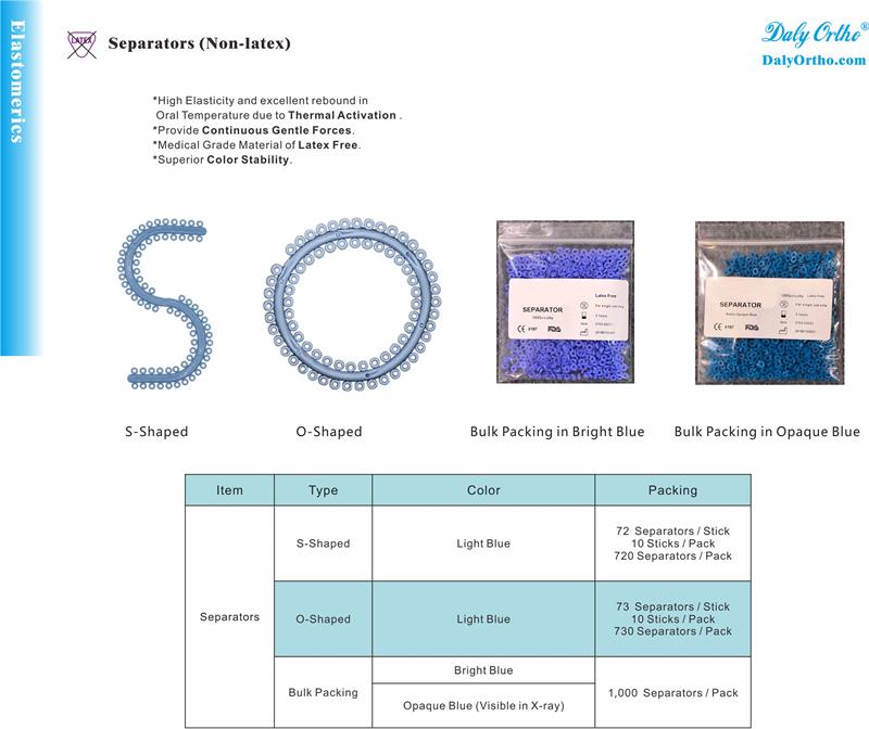 700 Pieces Dental Orthodontic Elastic Separators - Molded S-Type Rubber Bands